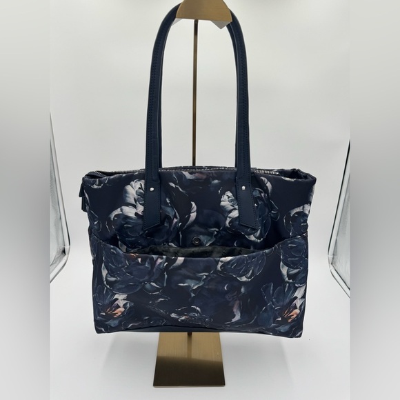 Simply Vera Wang Travel Satchel Blue Floral - Picture 3 of 11